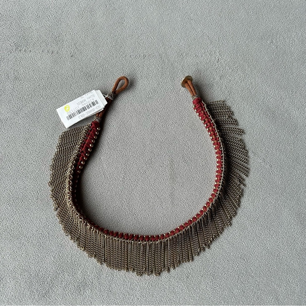 Treasure & Bond ~ Fringe Choker ~ Red & Gold